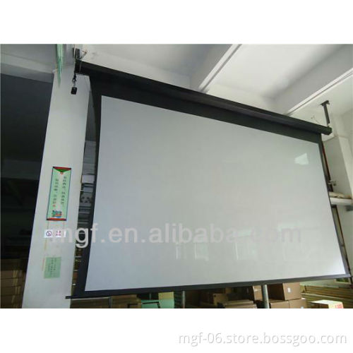 White/black Casing Giant Electric Tab-tension Projector Screen
